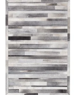 Tappeto AZAY Grigio chiaro 140 x 200 cm Pelle naturale