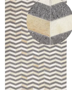 Tappeto BAGGOZE Grigio scuro 160 x 230 cm Pelle naturale