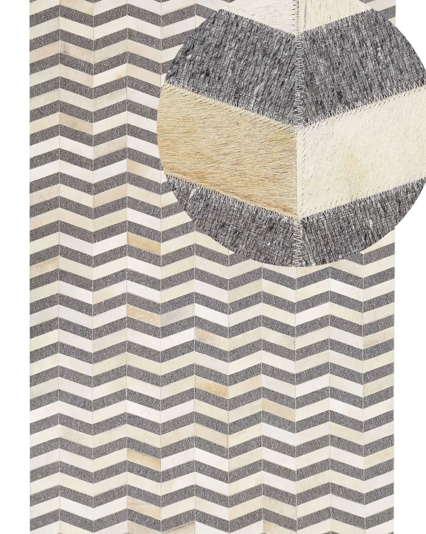 Tappeto BAGGOZE Grigio scuro 160 x 230 cm Pelle naturale