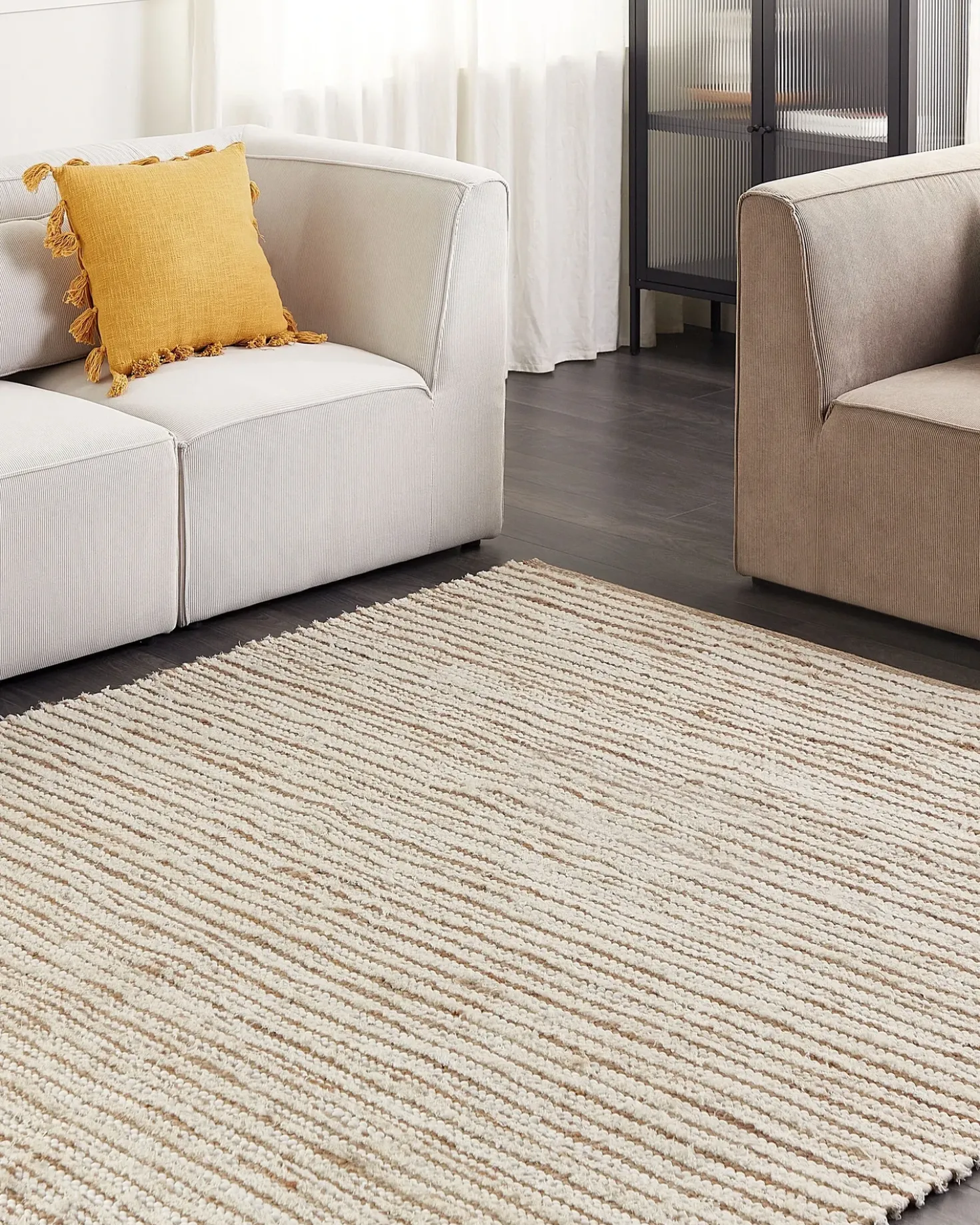 Tappeto BARKHAN Beige 300 x 400 cm Cotone