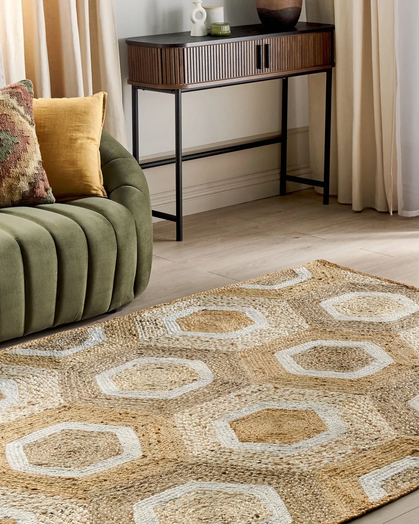 Tappeto BASOREN Beige 160 x 230 cm Iuta