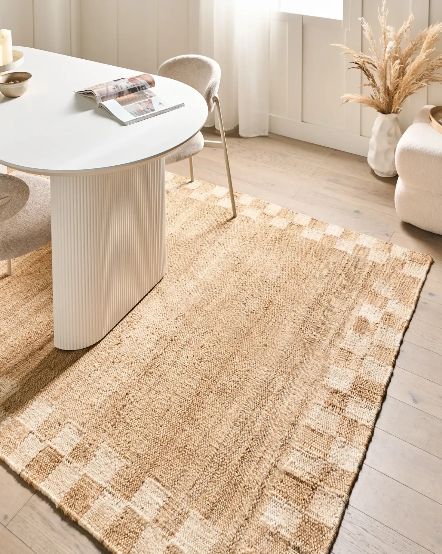 Tappeto BEED Beige chiaro 160 x 230 cm Iuta