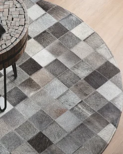 Tappeto BERGAMA Marrone ø 140 cm Pelle naturale