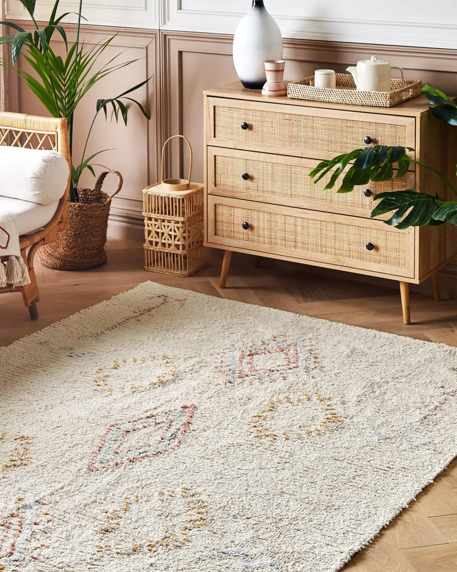 Tappeto BETTIAH Beige 160 x 230 cm Cotone