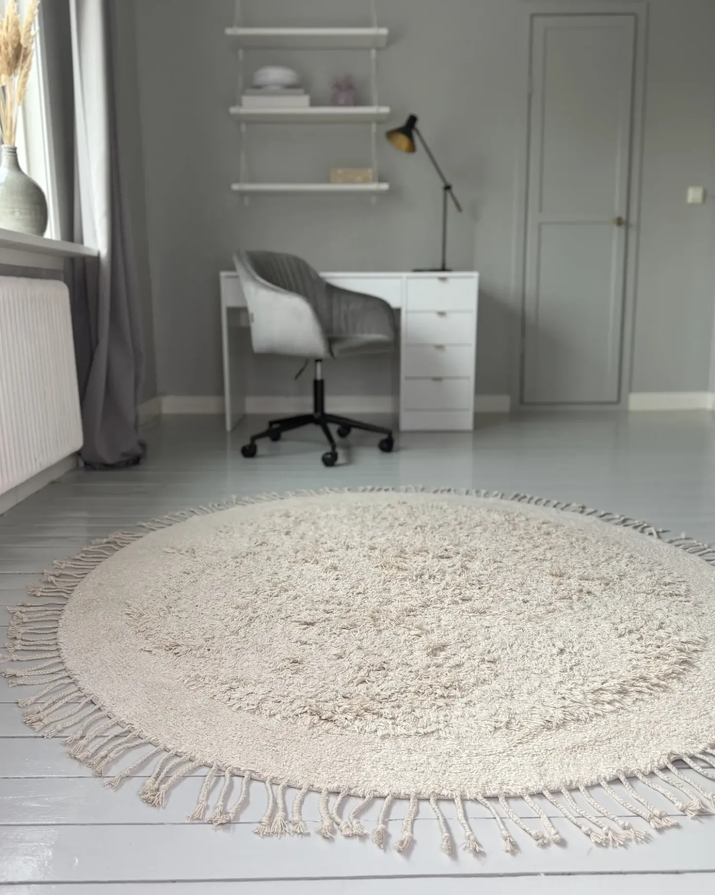 Tappeto BITLIS Beige chiaro ø 140 cm Cotone