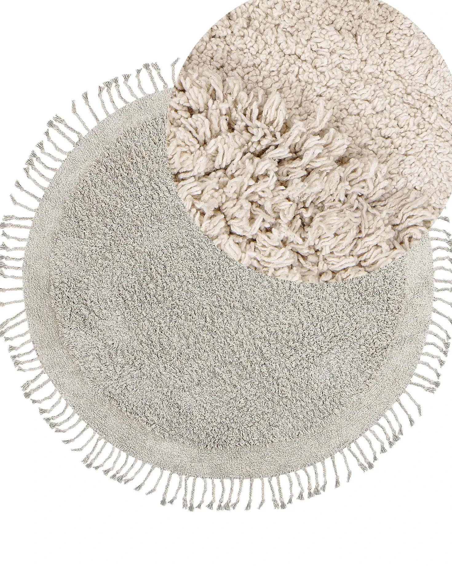 Tappeto BITLIS Beige chiaro ø 140 cm Cotone