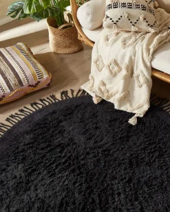 Tappeto BITLIS Nero ø 140 cm Cotone