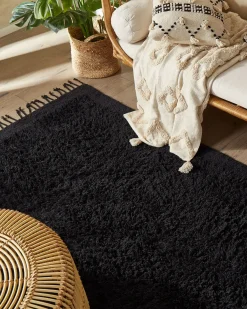 Tappeto BITLIS Nero 140 x 200 cm Cotone