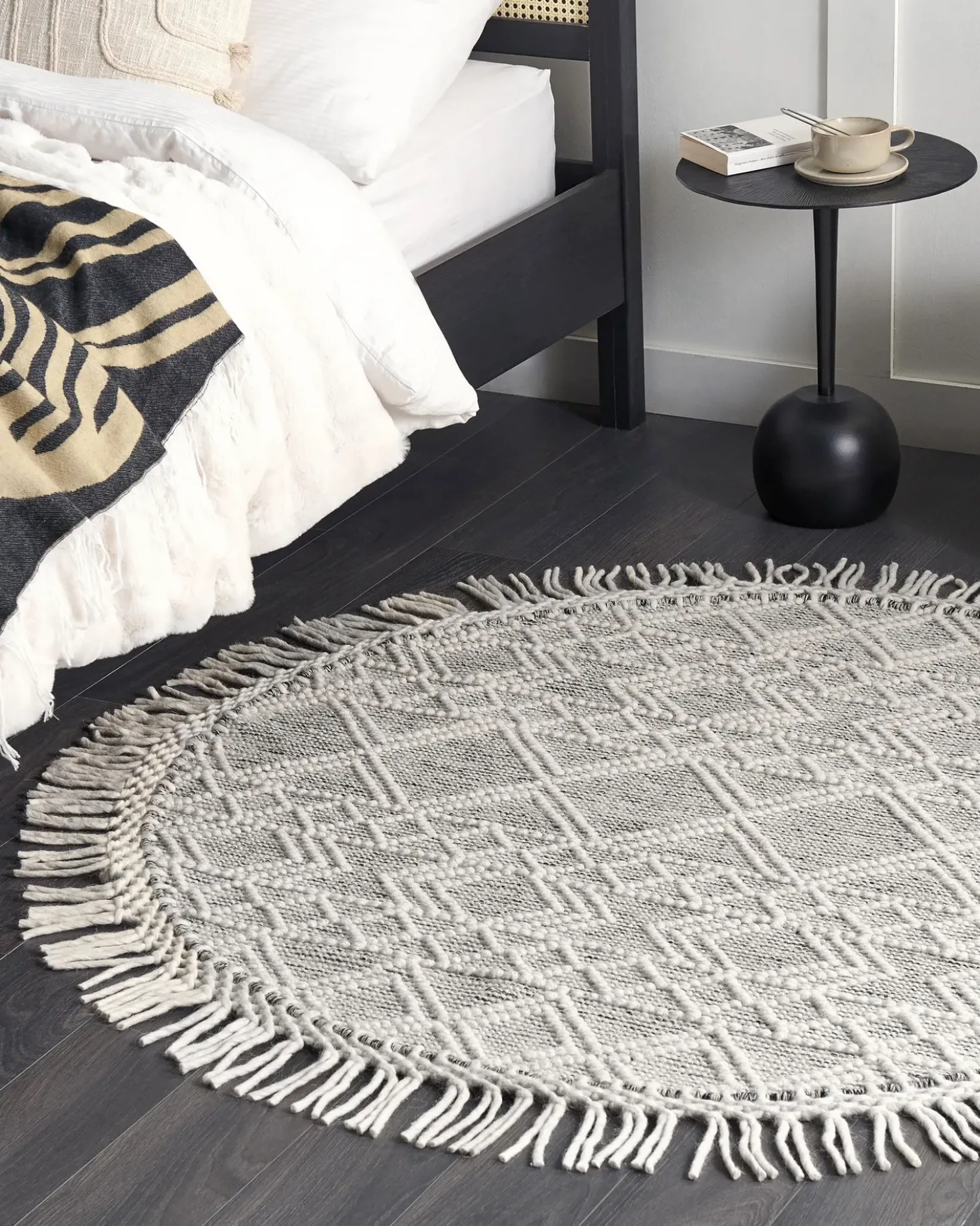 Tappeto BULDAN Grigio ø 140 cm Lana