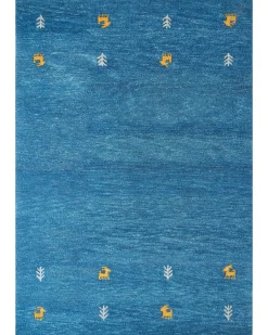 Tappeto CALTI Blu scuro 160 x 230 cm Lana Persiano