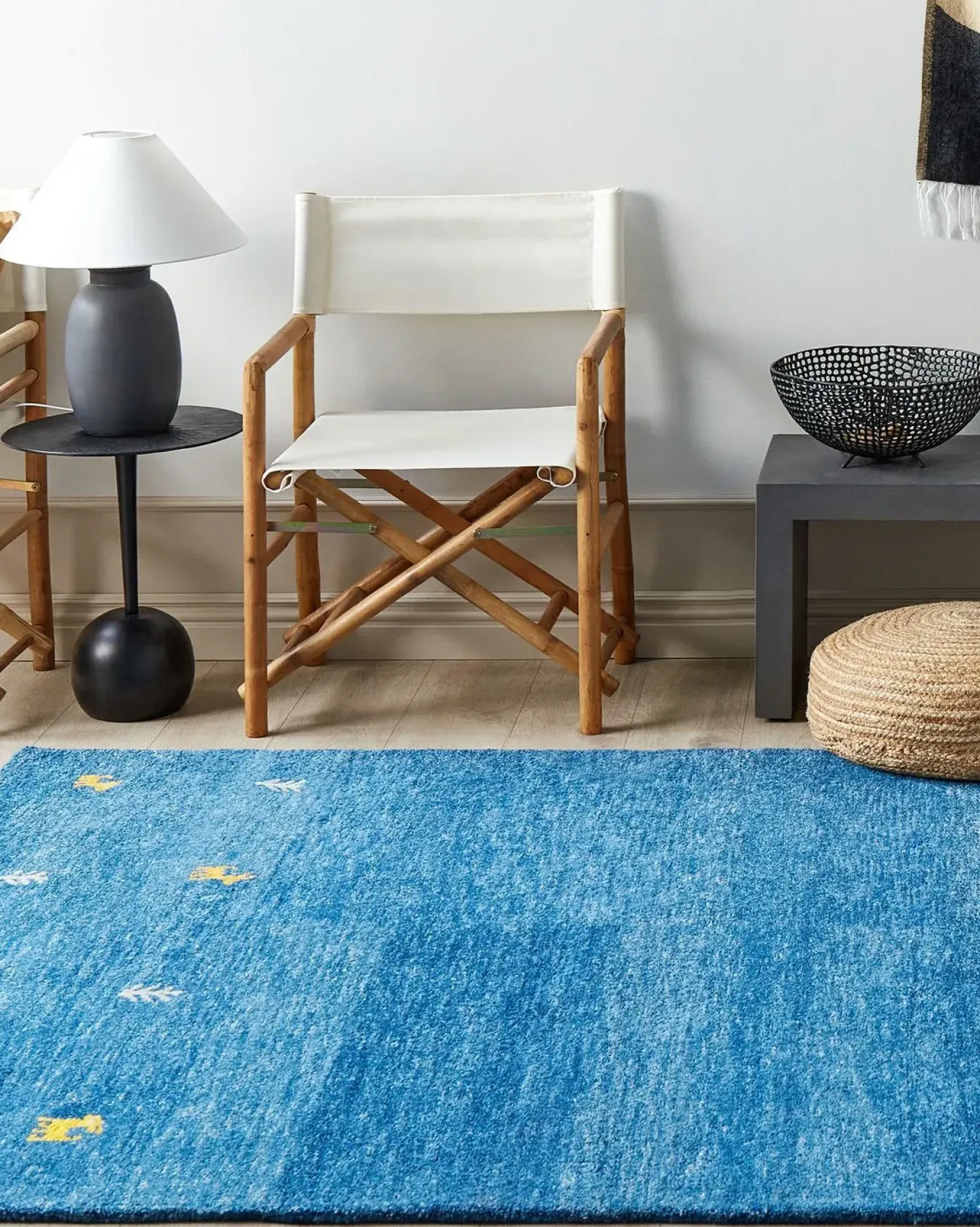 Tappeto CALTI Blu scuro 160 x 230 cm Lana Persiano