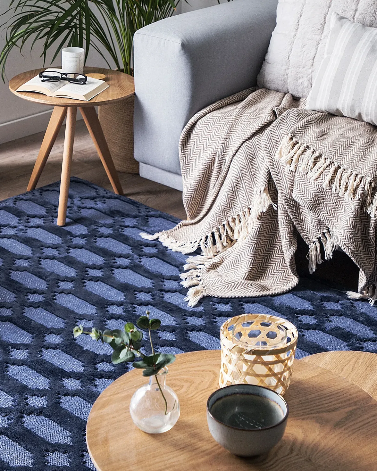 Tappeto CIZRE Blu marino 140 x 200 cm Viscosa