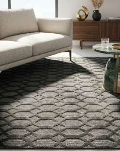 Tappeto CIZRE Grigio scuro 160 x 230 cm Viscosa