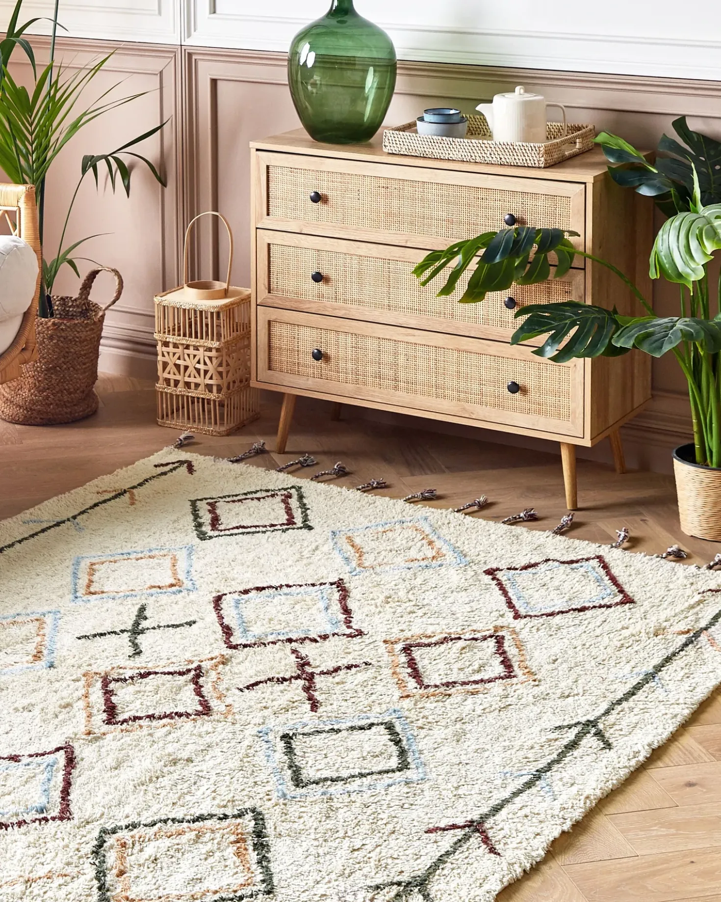 Tappeto CORUM Beige 160 x 230 cm Cotone