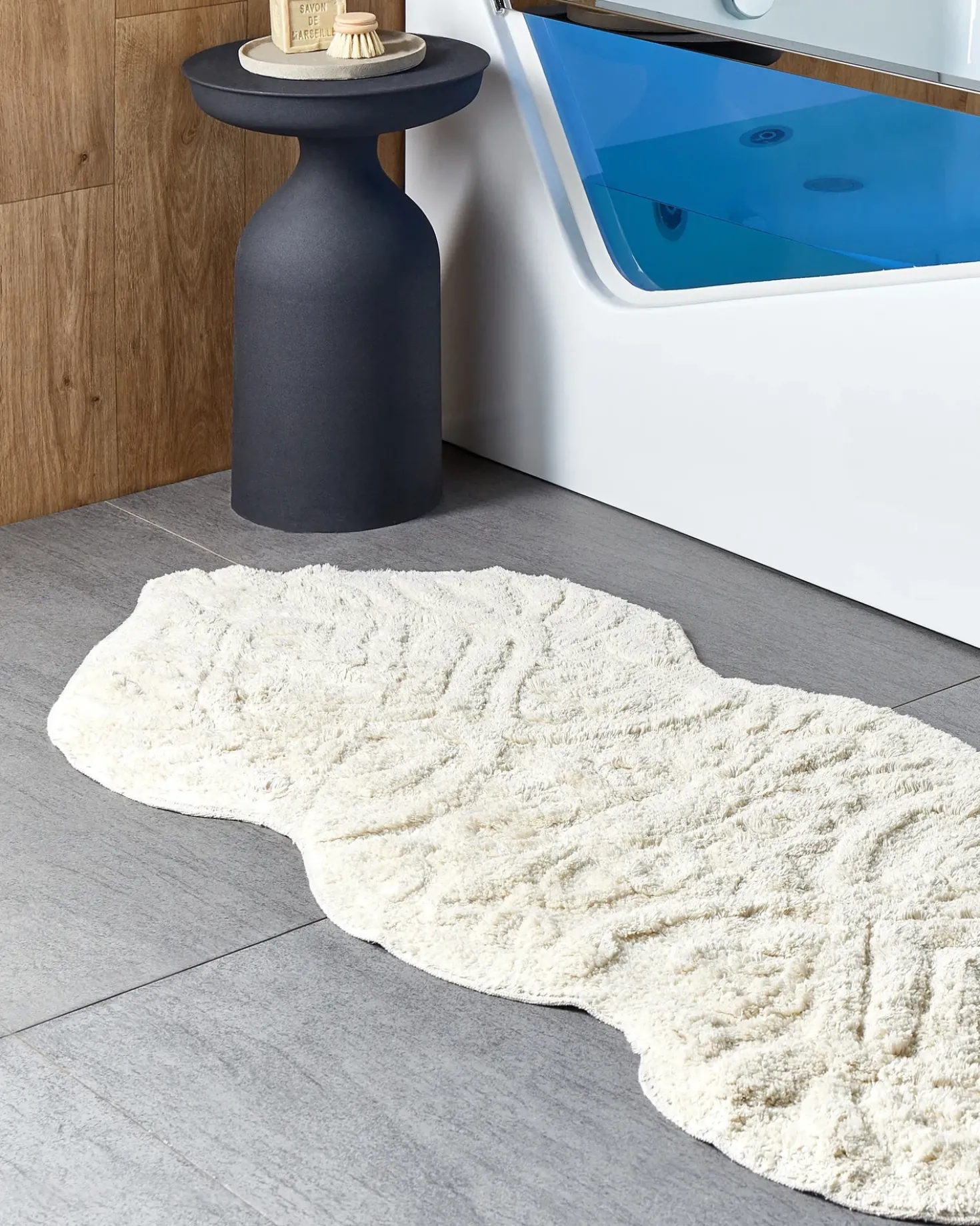 Tappeto da bagno CANBAR Beige chiaro 150 x 60 cm Cotone