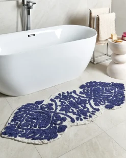 Tappeto da bagno CANBAR Blu marino 150 x 60 cm Cotone