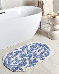 Tappeto da bagno DERIK Blu 60 x 90 cm Cotone