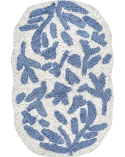Tappeto da bagno DERIK Blu 60 x 90 cm Cotone