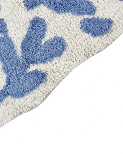 Tappeto da bagno DERIK Blu 60 x 90 cm Cotone