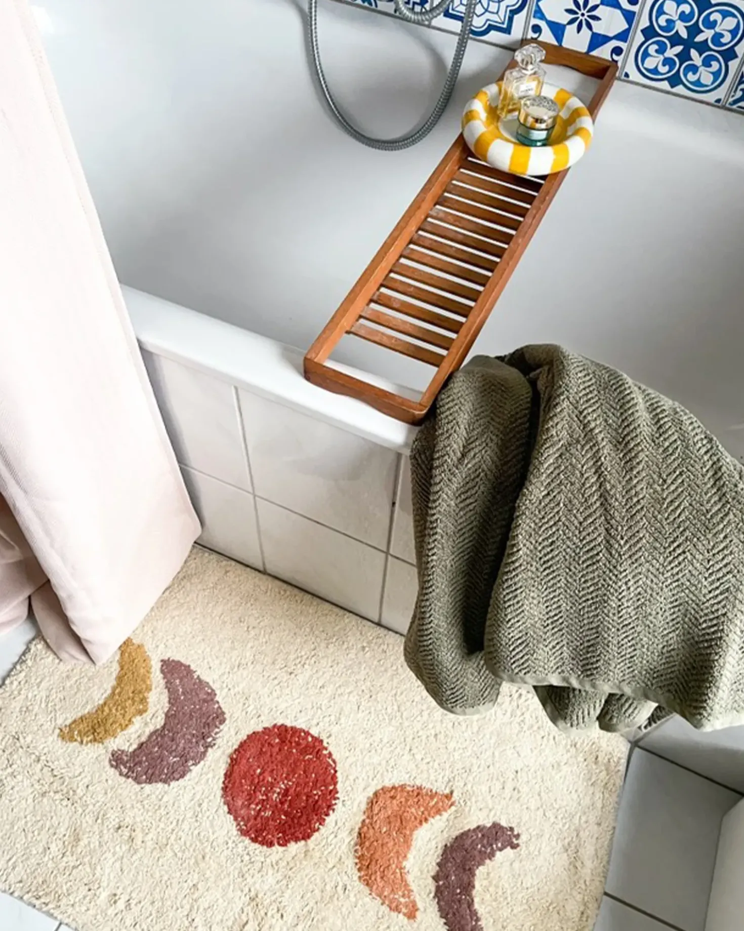 Tappeto da bagno ESME Beige 50 x 80 cm Cotone