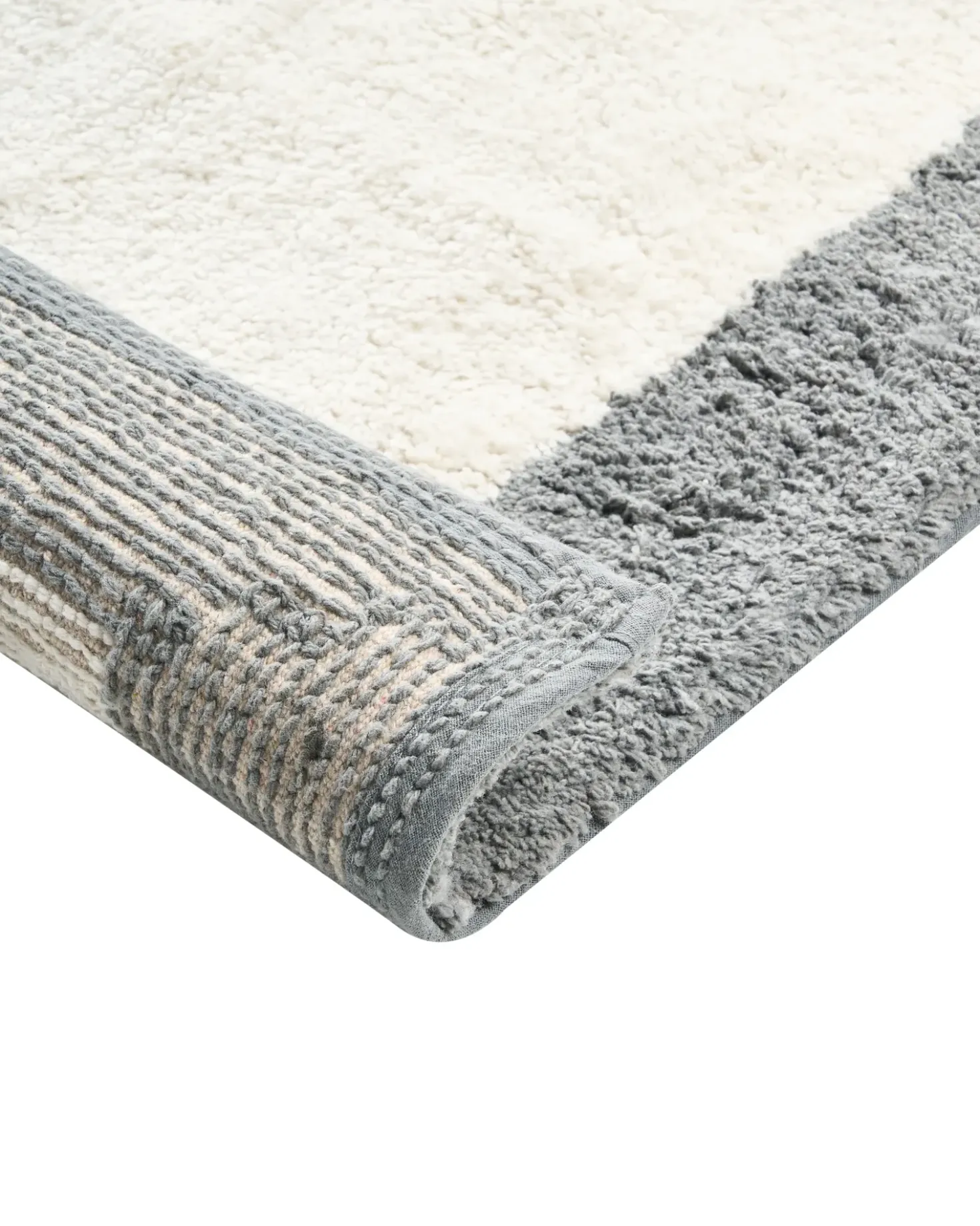 Tappeto da bagno KABRI Grigio/Beige 60 x 90 cm Cotone