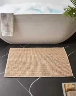 Tappeto da bagno KARAD Beige 60 x 90 cm Cotone