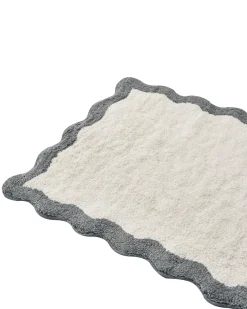 Tappeto da bagno NANGAL Grigio/Beige 60 x 90 cm Cotone