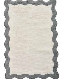 Tappeto da bagno NANGAL Grigio/Beige 60 x 90 cm Cotone