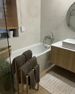 Tappeto da bagno TEKKE Beige chiaro 60 x 90 cm Cotone