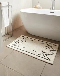 Tappeto da bagno UNTLA Beige chiaro 60 x 90 cm Cotone