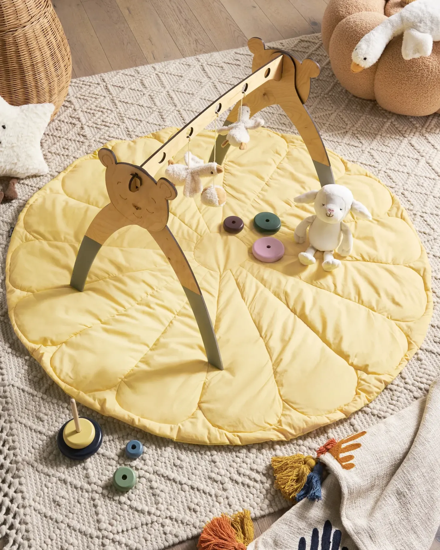 Tappeto da gioco per bambini ELIZJUM 110 x 110 cm Cotone Giallo