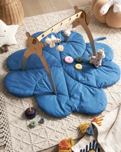 Tappeto da gioco per bambini ACADINE 110 x 110 cm Cotone Blu