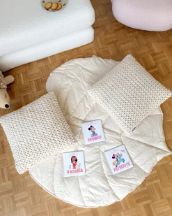 Tappeto da gioco per bambini EOLIA 110 x 110 cm Cotone Bianco sporco