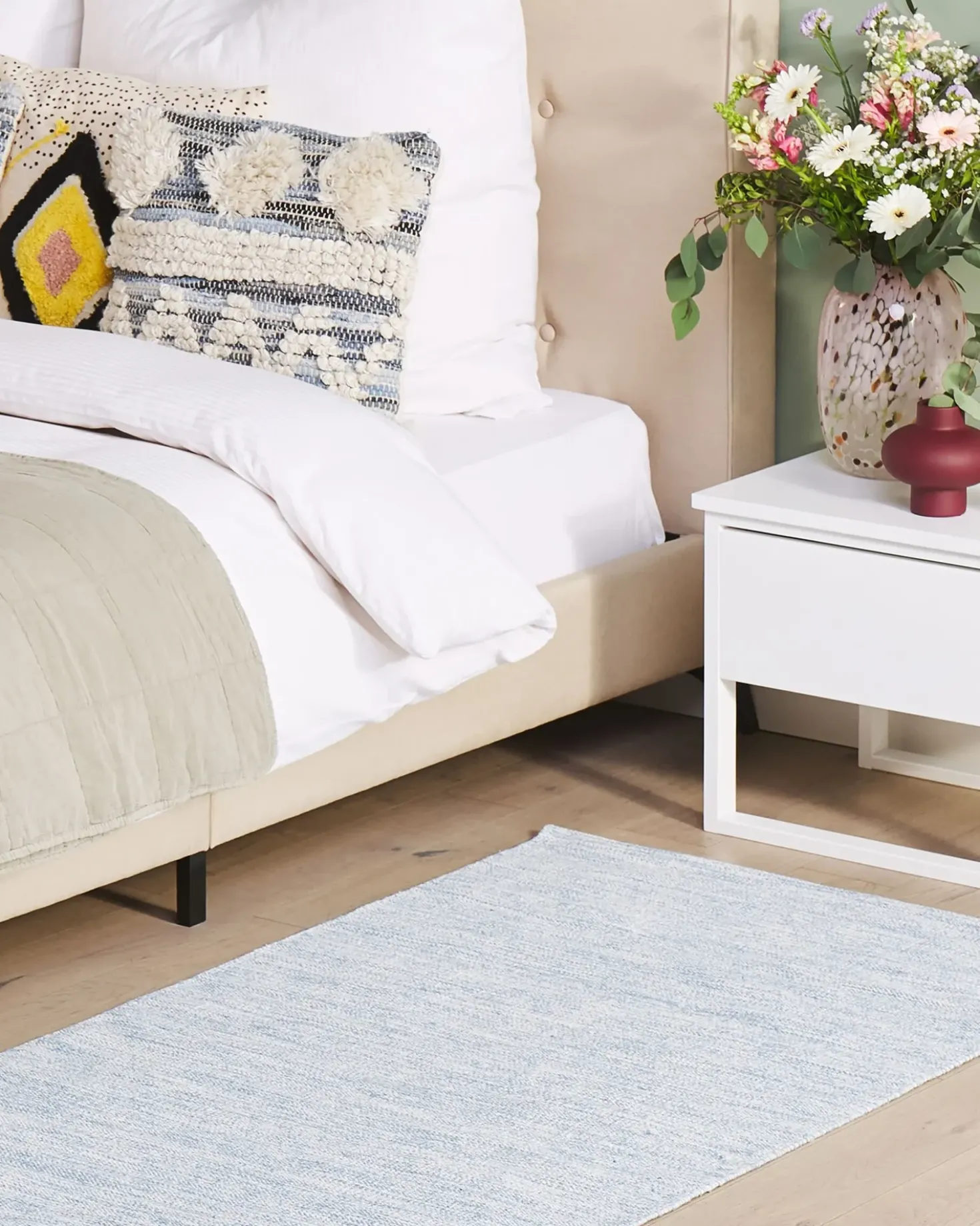 Tappeto DERINCE Azzurro 80 x 150 cm Cotone