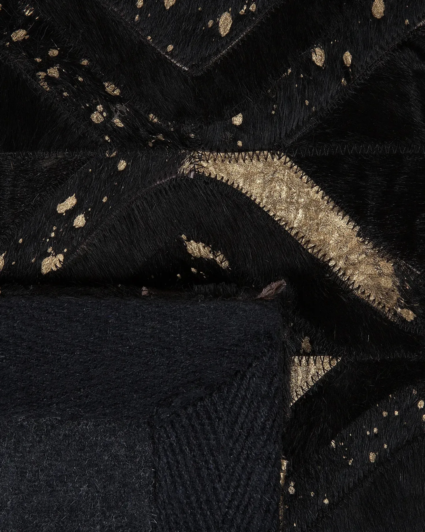 Tappeto DEVELI Nero 140 x 200 cm Pelle naturale
