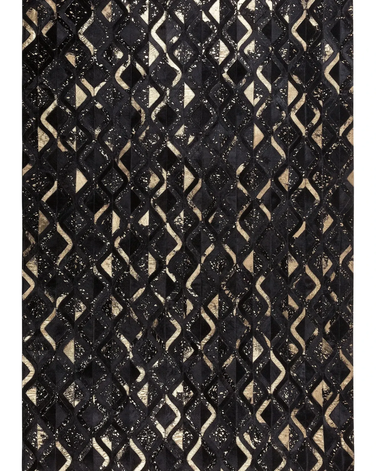 Tappeto DEVELI Nero 140 x 200 cm Pelle naturale
