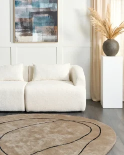 Tappeto DIGRI Beige ø 200 cm Viscosa
