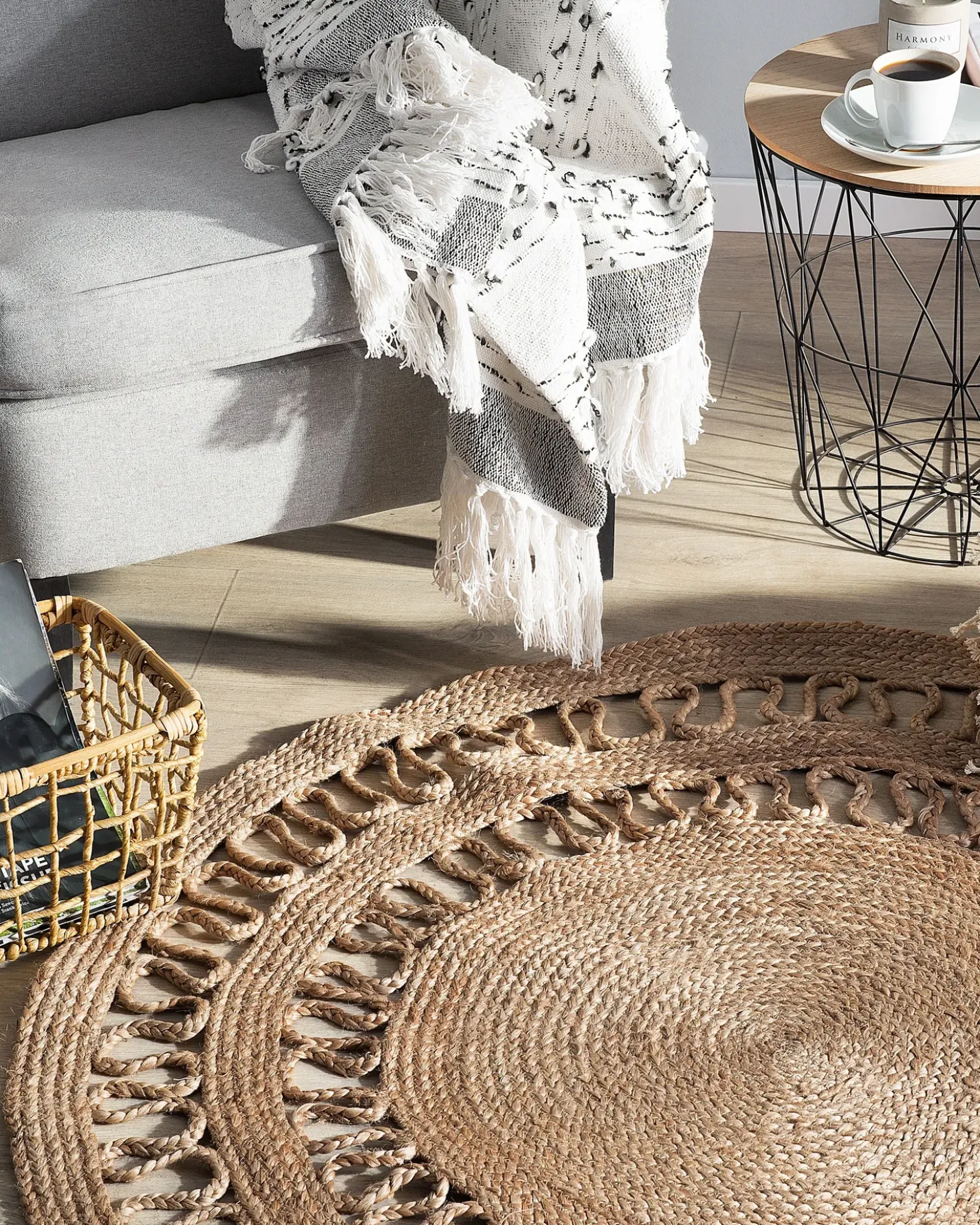 Tappeto DIKILI Beige ø 120 cm Iuta