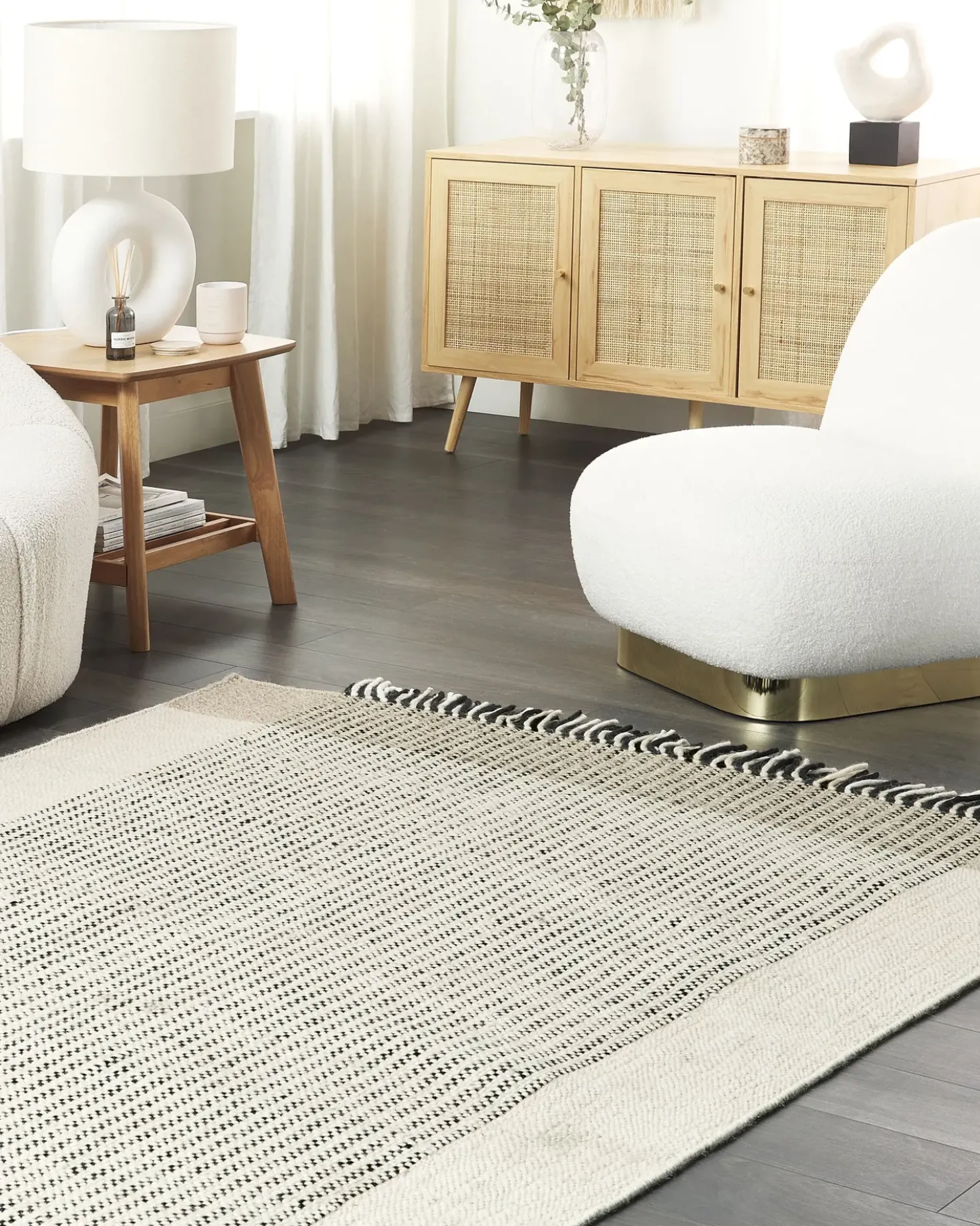 Tappeto DIVARLI Beige 160 x 230 cm Lana