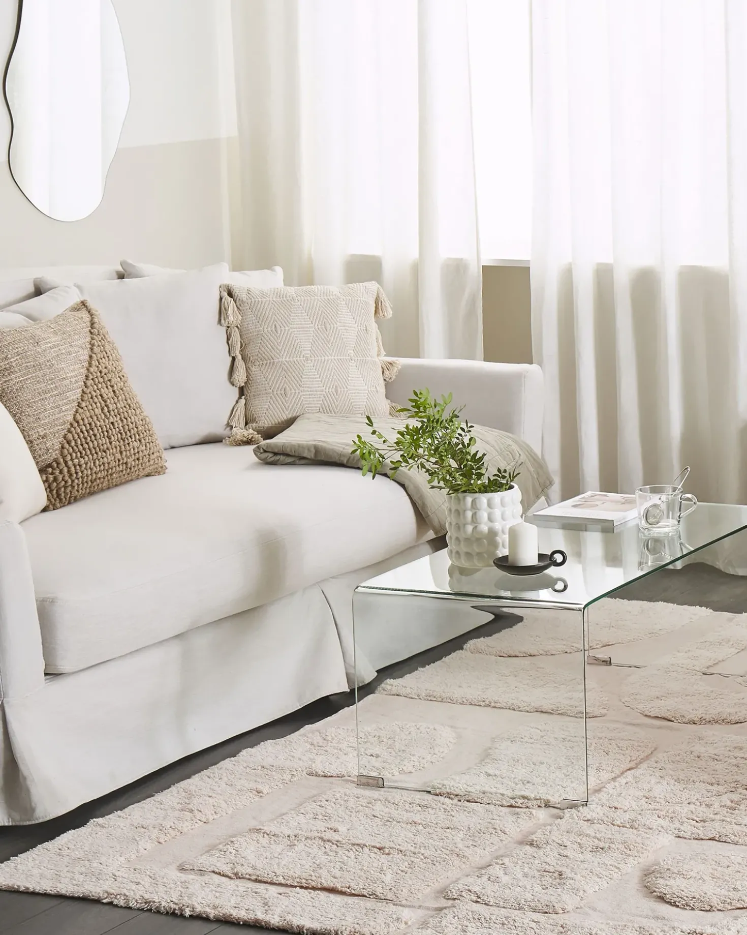 Tappeto DIYADIN Beige 160 x 230 cm Cotone