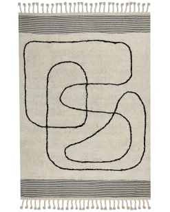 Tappeto DOKUZ Beige 140 x 200 cm Cotone