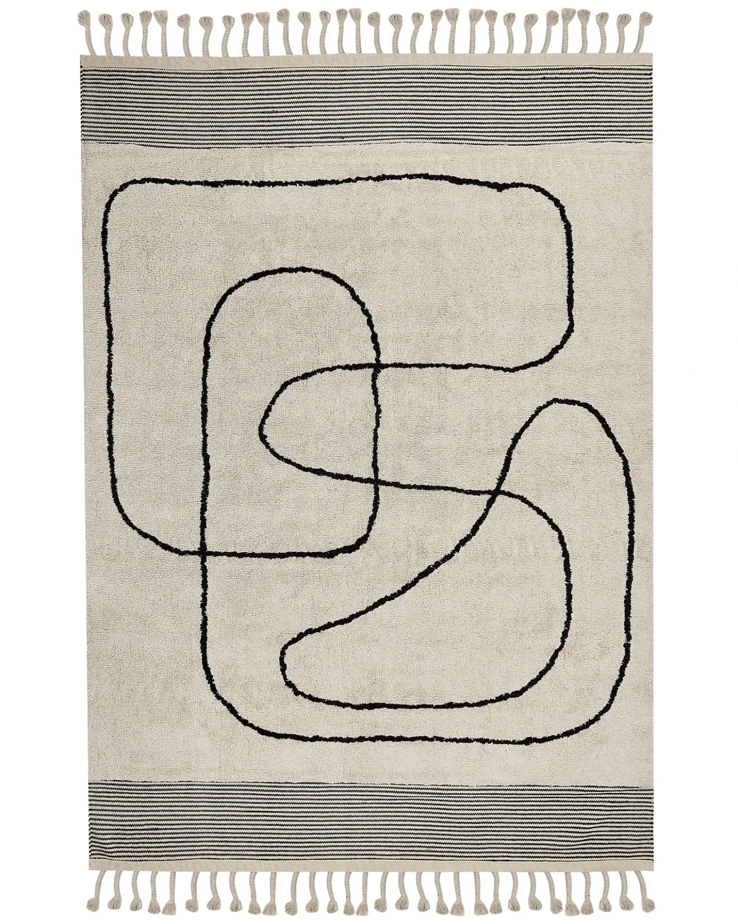 Tappeto DOKUZ Beige 140 x 200 cm Cotone
