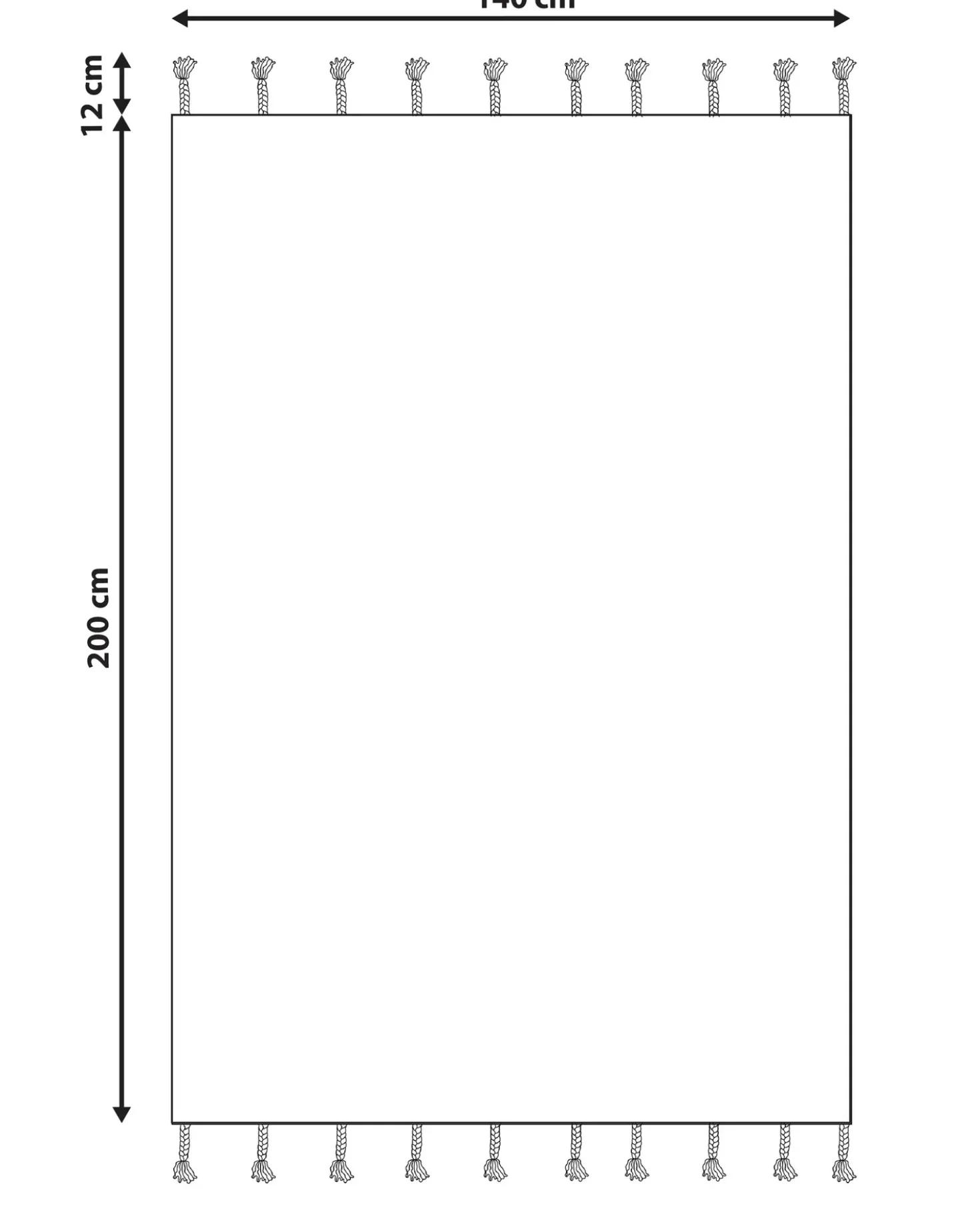 Tappeto DOKUZ Beige 140 x 200 cm Cotone