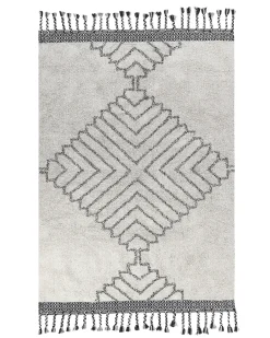 Tappeto ERAY Beige chiaro 140 x 200 cm Cotone