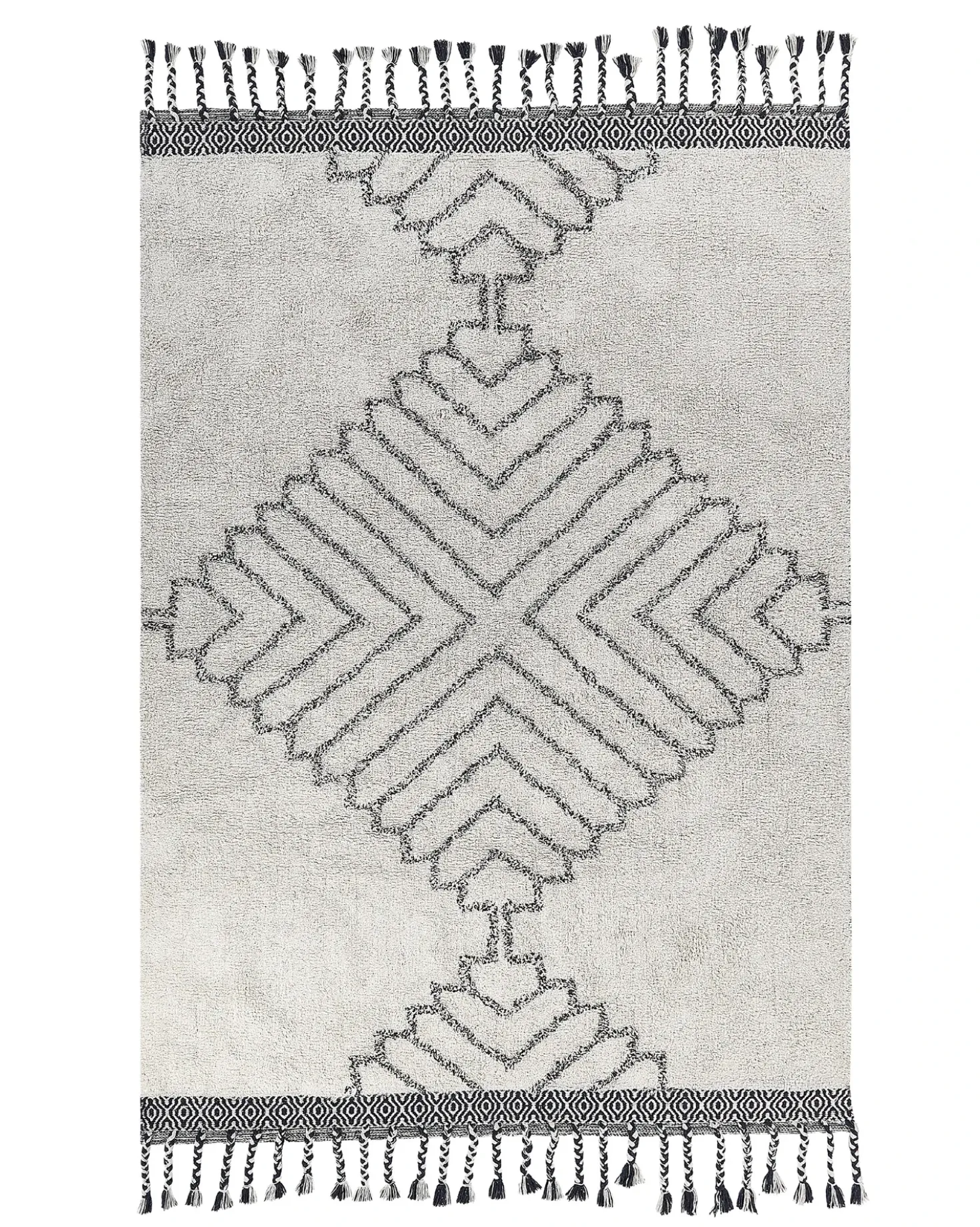 Tappeto ERAY Beige chiaro 140 x 200 cm Cotone