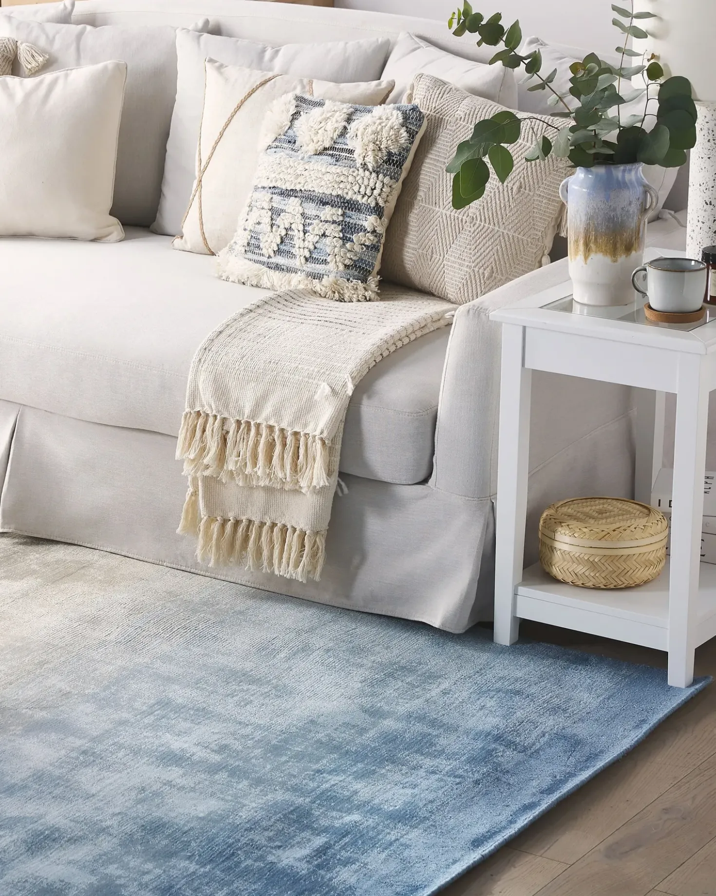 Tappeto ERCIS Blu 200 x 200 cm Viscosa
