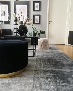 Tappeto ERCIS Nero 200 x 200 cm Viscosa