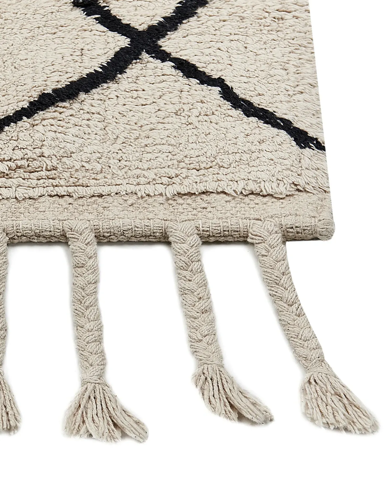 Tappeto ERLER Beige chiaro 160 x 230 cm Cotone