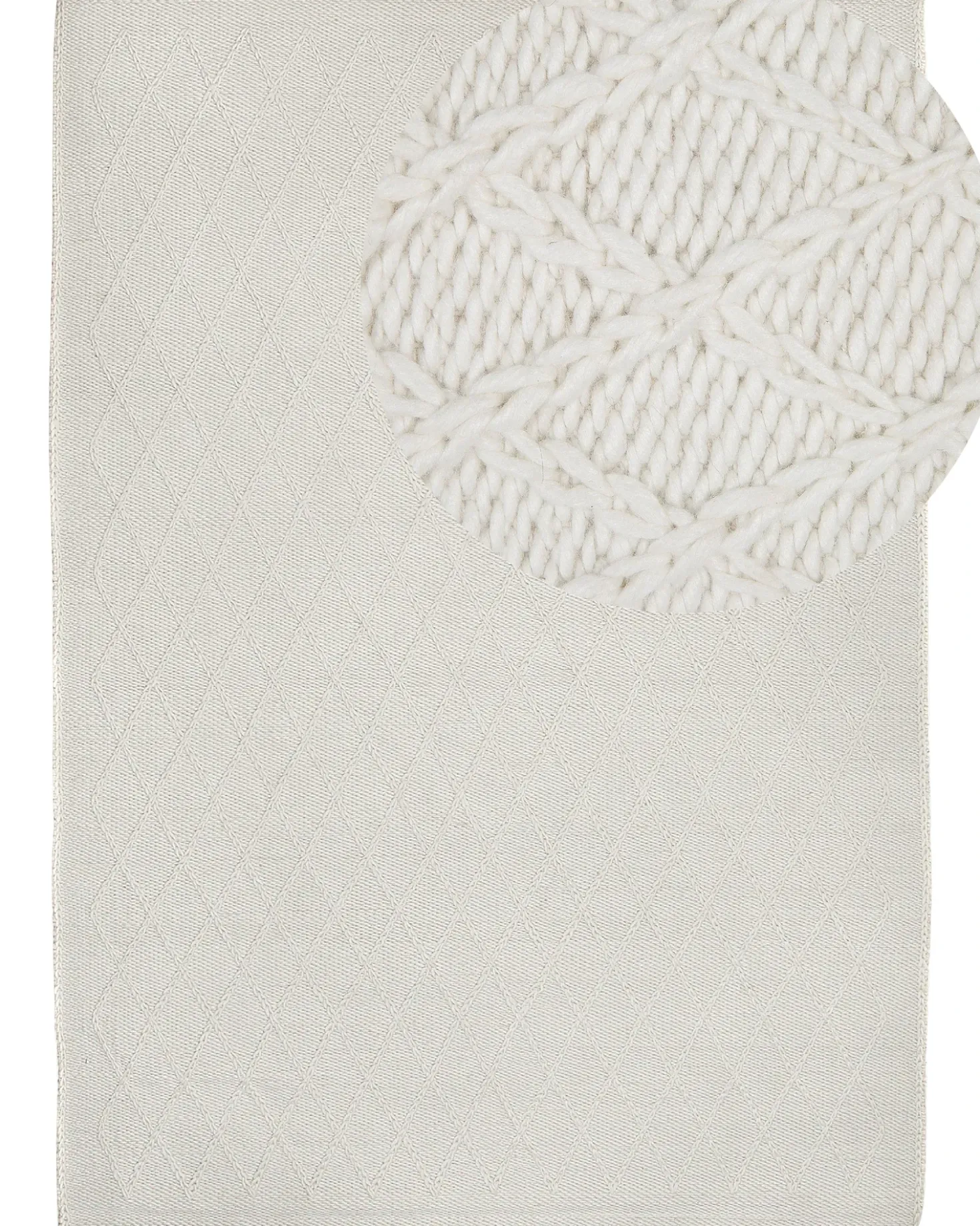 Tappeto ERZIN Bianco sporco 160 x 230 cm