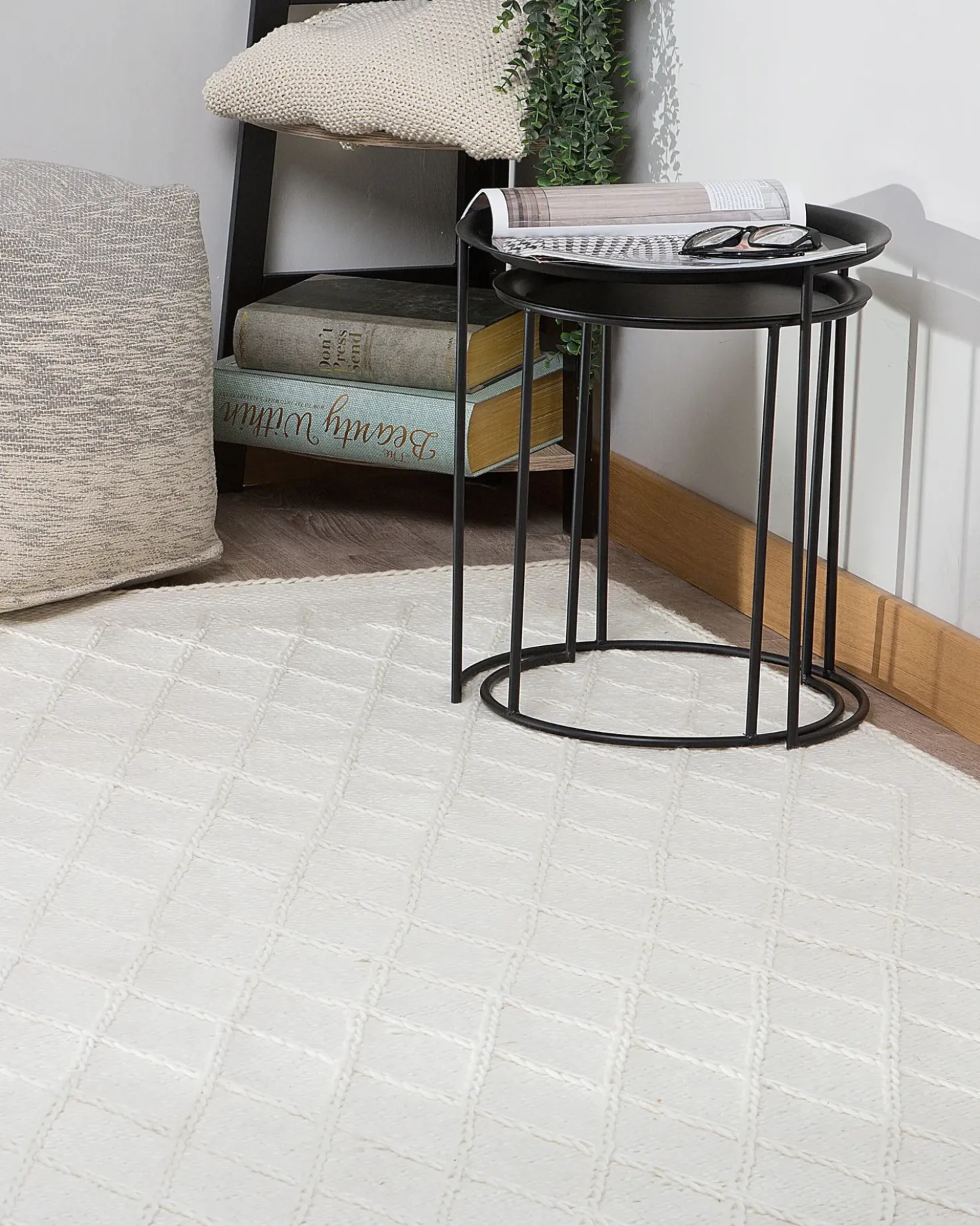 Tappeto ERZIN Bianco sporco 160 x 230 cm